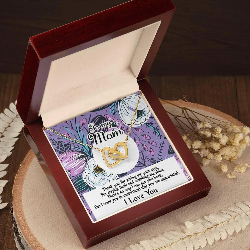 Gift for Mom-You Are Appreciated Interlocking Hearts Necklace
