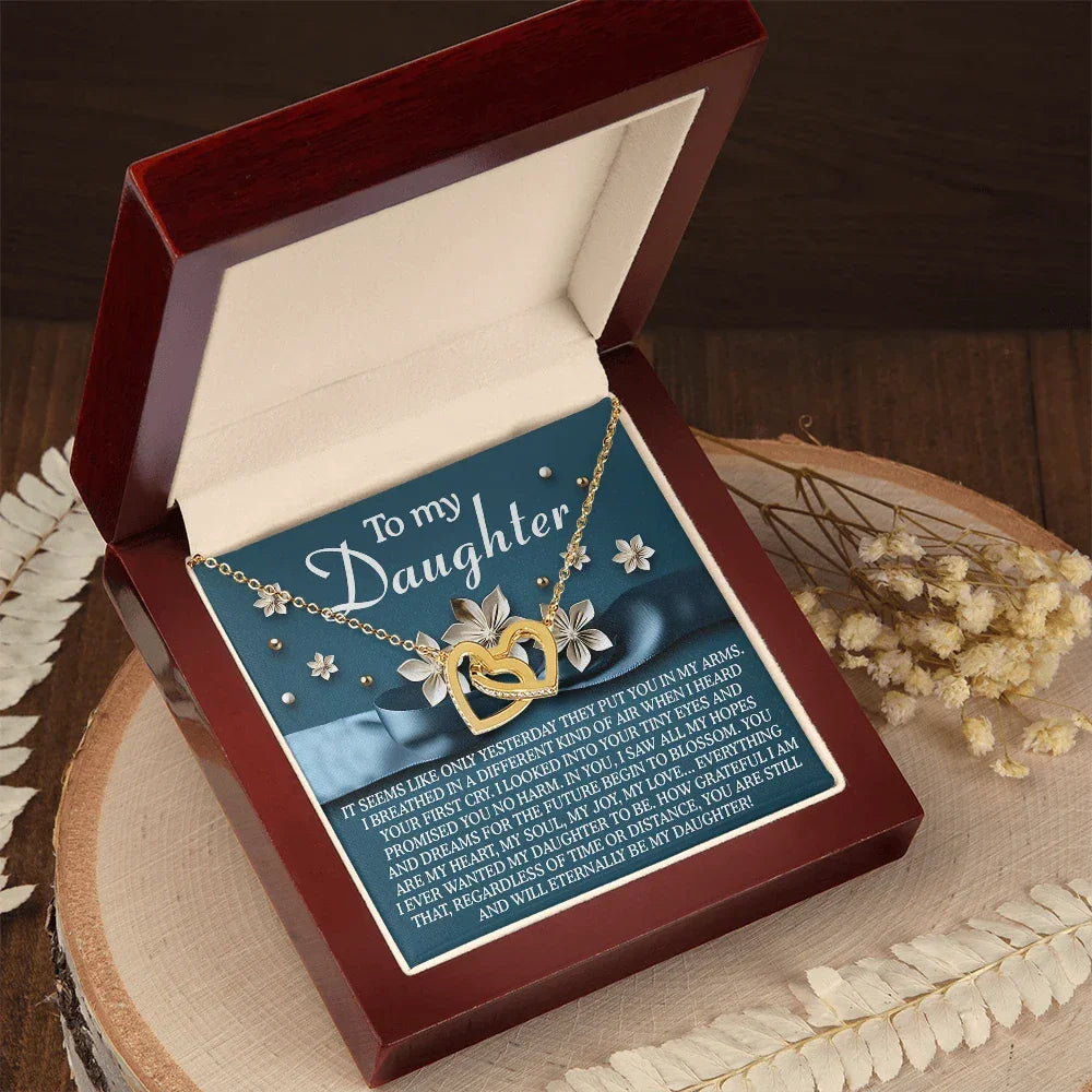 To My Daughter – You Are My Heart, My Soul, My Joy – Timeless Necklace Gift with Loving Message