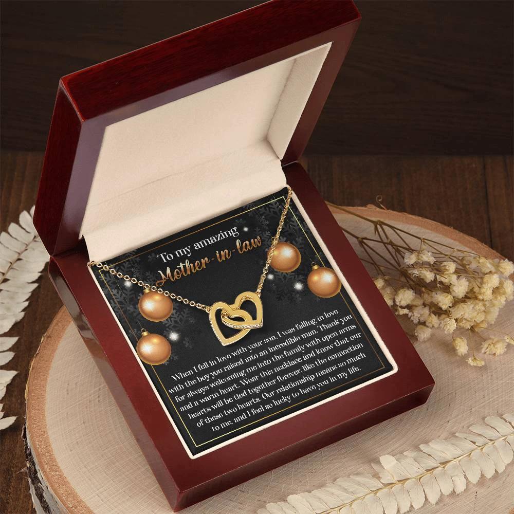 To My Amazing Mother-in-law Our Two Hearts Pendant Necklace