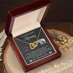 Gift for the Expectant Mom Love, Kisses and Kicks from the Baby Bump Until We Meet Interlocking Hearts Necklace