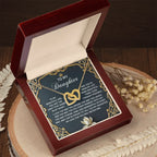 To My Daughter A Heartfelt Gift of Love & Pride Interlocking Hearts Necklace – A Timeless Symbol of Love & Pride