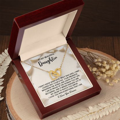 To My Beautiful Daughter – A Heartfelt Gift of Love & Pride- Interlocking Hearts Necklace - Mallard Moon Gift Shop