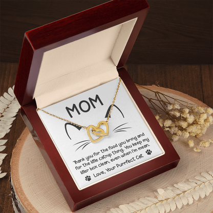 To the Cat Mom – Love, Your Purrfect Cat - Necklace with Cute Message Card