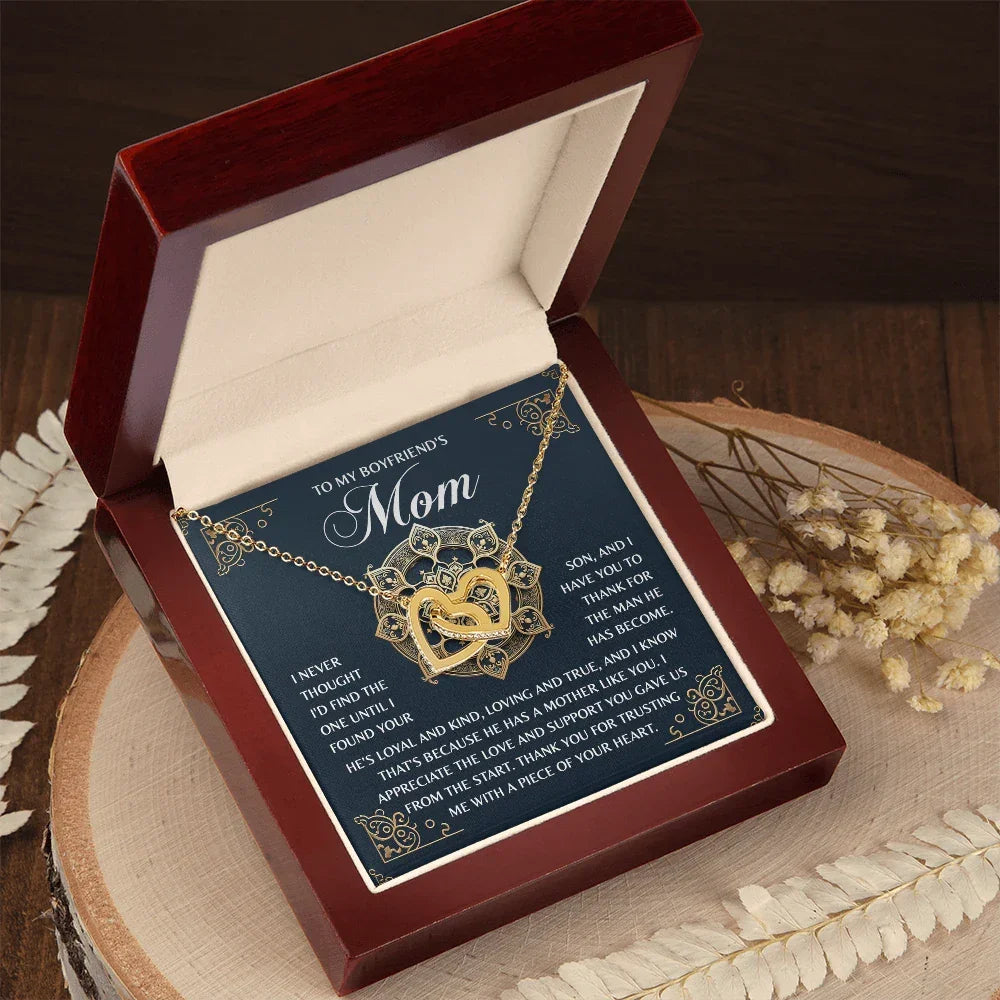 To My Boyfriend's Mom – Thank You for Trusting Me with a Piece of Your Heart – Elegant and Meaningful Necklace Gift