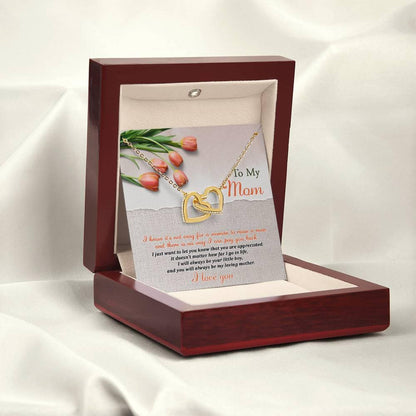 To My Mom, I Will Always Be Your Little Boy - Interlocking Hearts Pendant Necklace - Mallard Moon Gift Shop