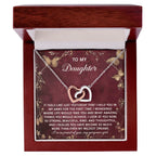 To My Daughter - Heartfelt Gift of Love & Pride - Interlocking Hearts Necklace
