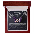 To My Badass Daughter - Be Your Own Magic - Interlocking Hearts Necklace – Empowering Gift for Strength & Confidence