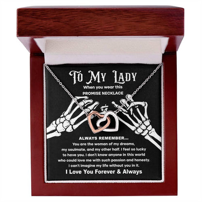 My Lady-Promise Halloween Inspired Interlocking Hearts Necklace - Mallard Moon Gift Shop