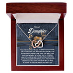 To My Daughter - Heartfelt Gift of Love & Encouragement Interlocking Hearts Necklace
