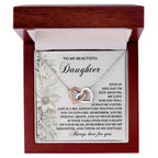 To My Beautiful Daughter - Inspirational Gift for Life's Adventures - Interlocking Hearts Necklace