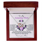 Mom, I am Forever Grateful, Without You, There is No Me - Interlocking Hearts Pendant Necklace Mother's Day, Birthday Gift