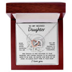 To My Beloved Daughter - I'm Always Right There - Interlocking Hearts Necklace