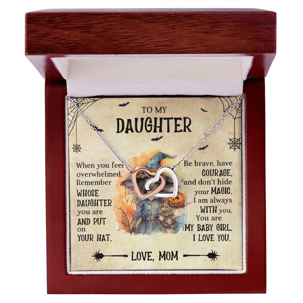 Daughter Halloween Inspired - Put Your Hat On and Don't Hide Your Magic Interlocking Hearts Necklace - Mallard Moon Gift Shop