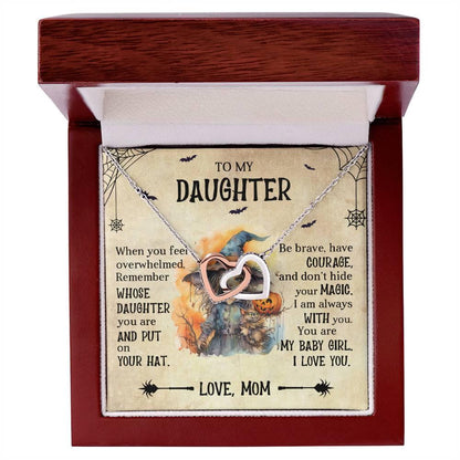 Daughter Halloween Inspired - Put Your Hat On and Don't Hide Your Magic Interlocking Hearts Necklace - Mallard Moon Gift Shop