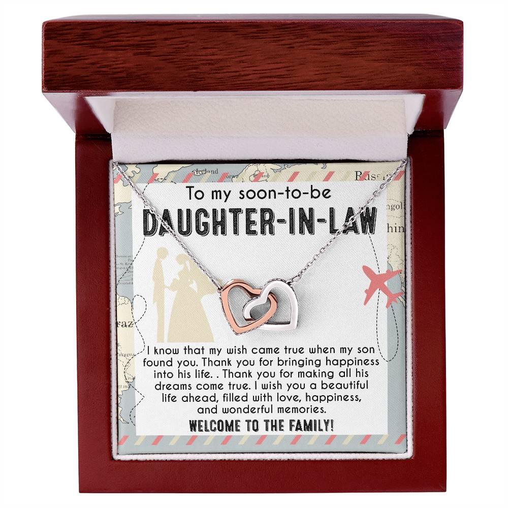 To My Soon-to-be Daughter-in-law Welcome to the Family Wedding Gift Hearts Pendant Necklace - Mallard Moon Gift Shop