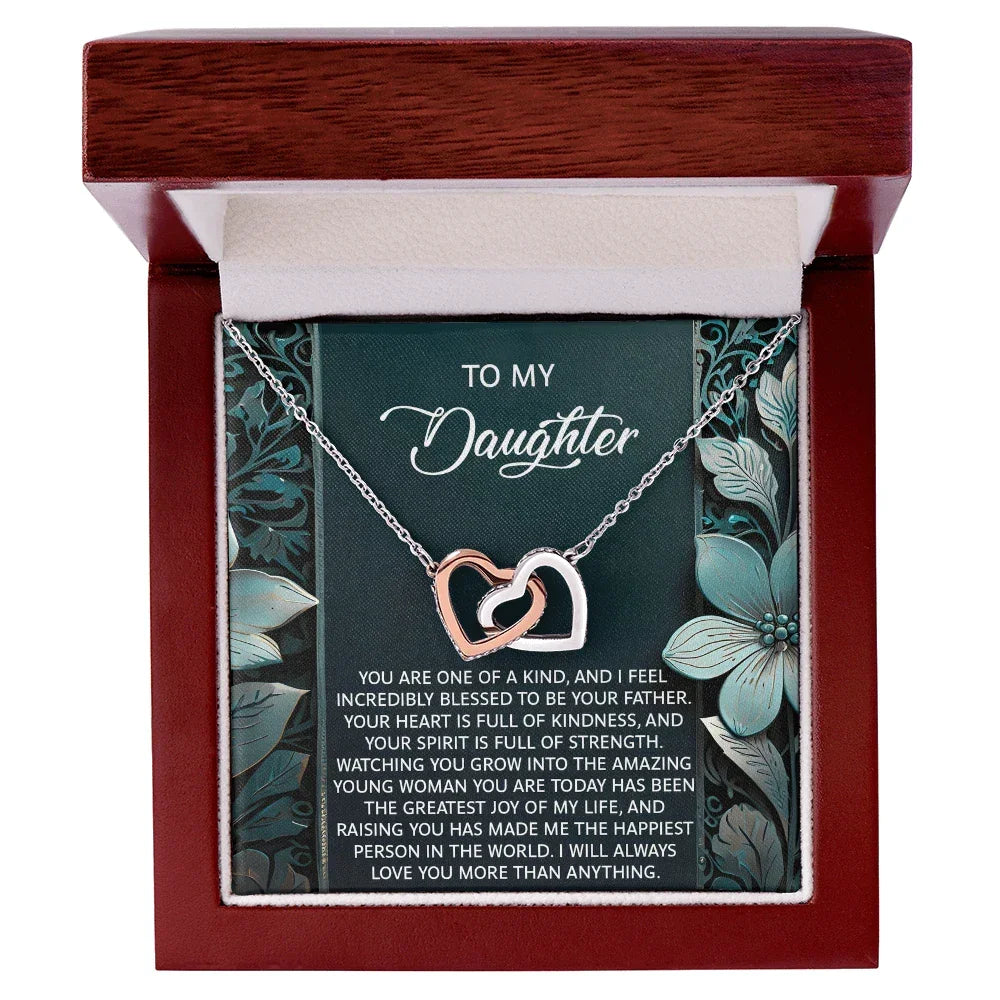 To My Daughter Interlocking Hearts Necklace – A Heartfelt Gift She'll Cherish Forever - I am Blessed to be your Father