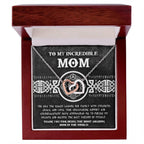 Mom - You are the Queen Leading our Family with Strength, Grace and Love Interlocking Hearts Pendant Necklace