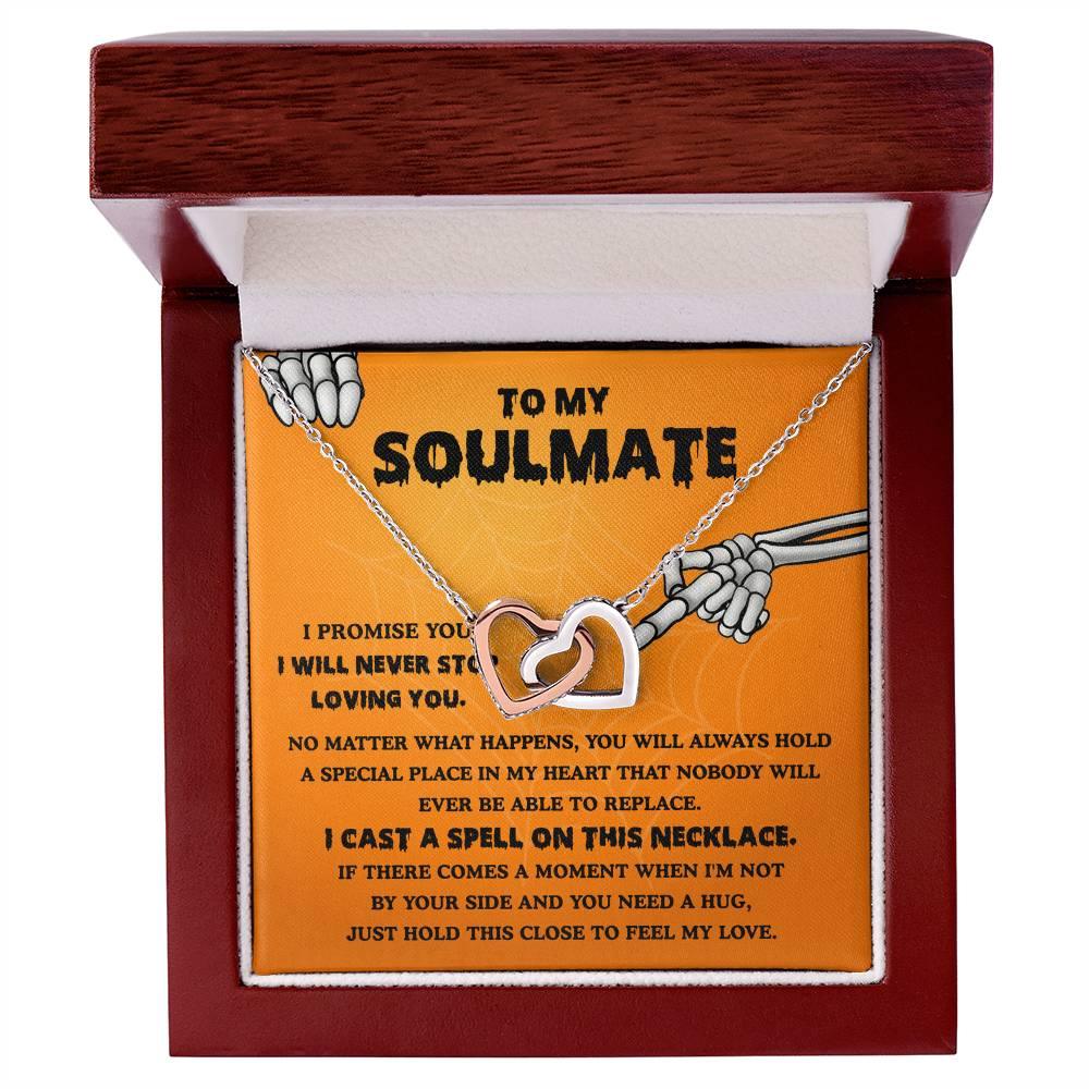 Soulmate-Never Stop Loving Halloween Interlocking Hearts Necklace - Mallard Moon Gift Shop