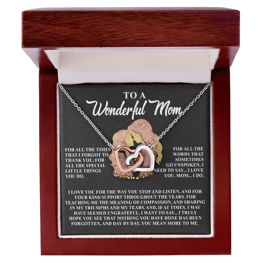 To a Wonderful Mom – Day by Day, You Mean More to Me– Jewelry Gift with Loving Message