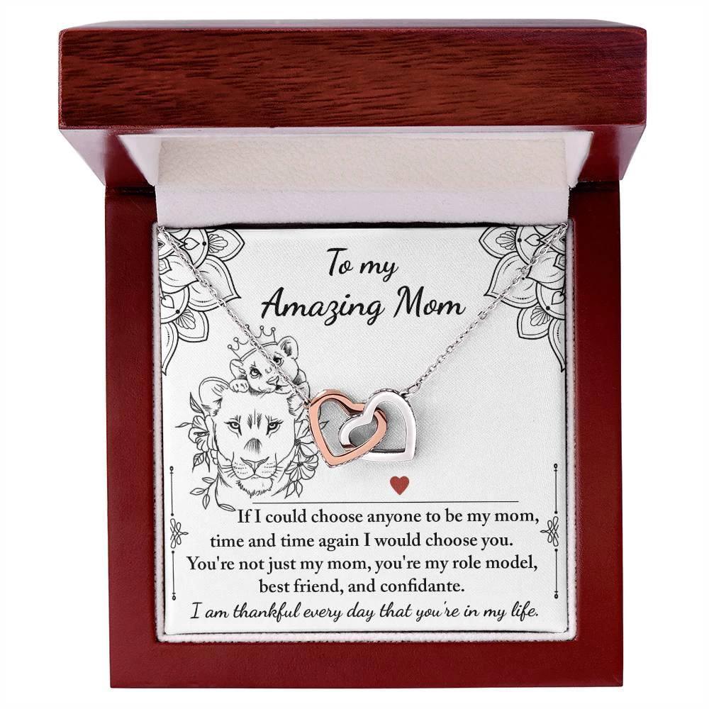 To My Amazing Mom You are my Best Friend, Role Model, and Confidante Interlocking Hearts Necklace