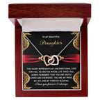 To My Beautiful Daughter - Unconditional Love - Interlocking Hearts Necklace