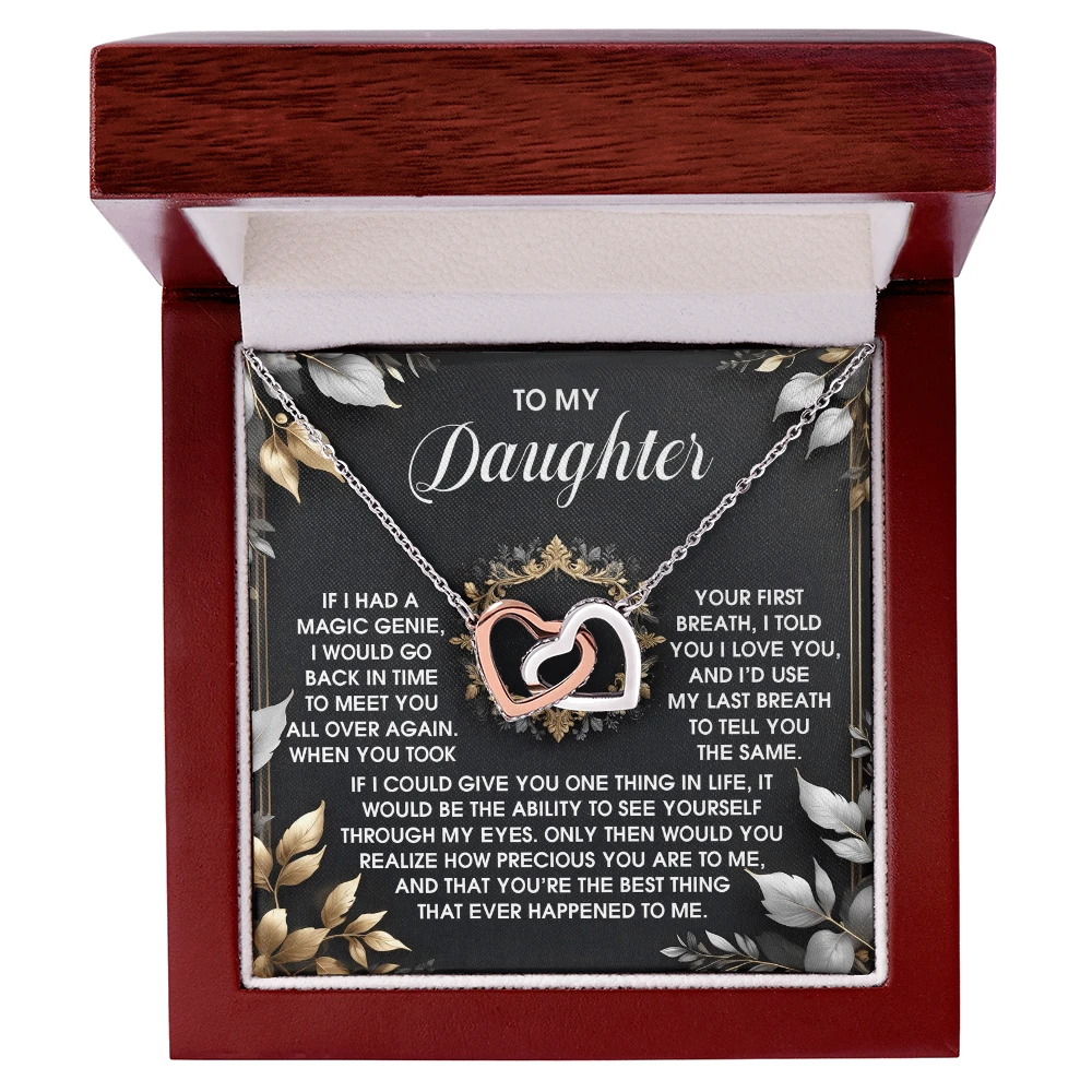 To My Daughter - Through My Eyes - Interlocking Hearts Necklace – A Timeless Symbol of Love & Devotion