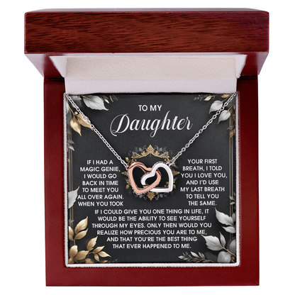 To My Daughter - Through My Eyes - Interlocking Hearts Necklace – A Timeless Symbol of Love & Devotion - Mallard Moon Gift Shop