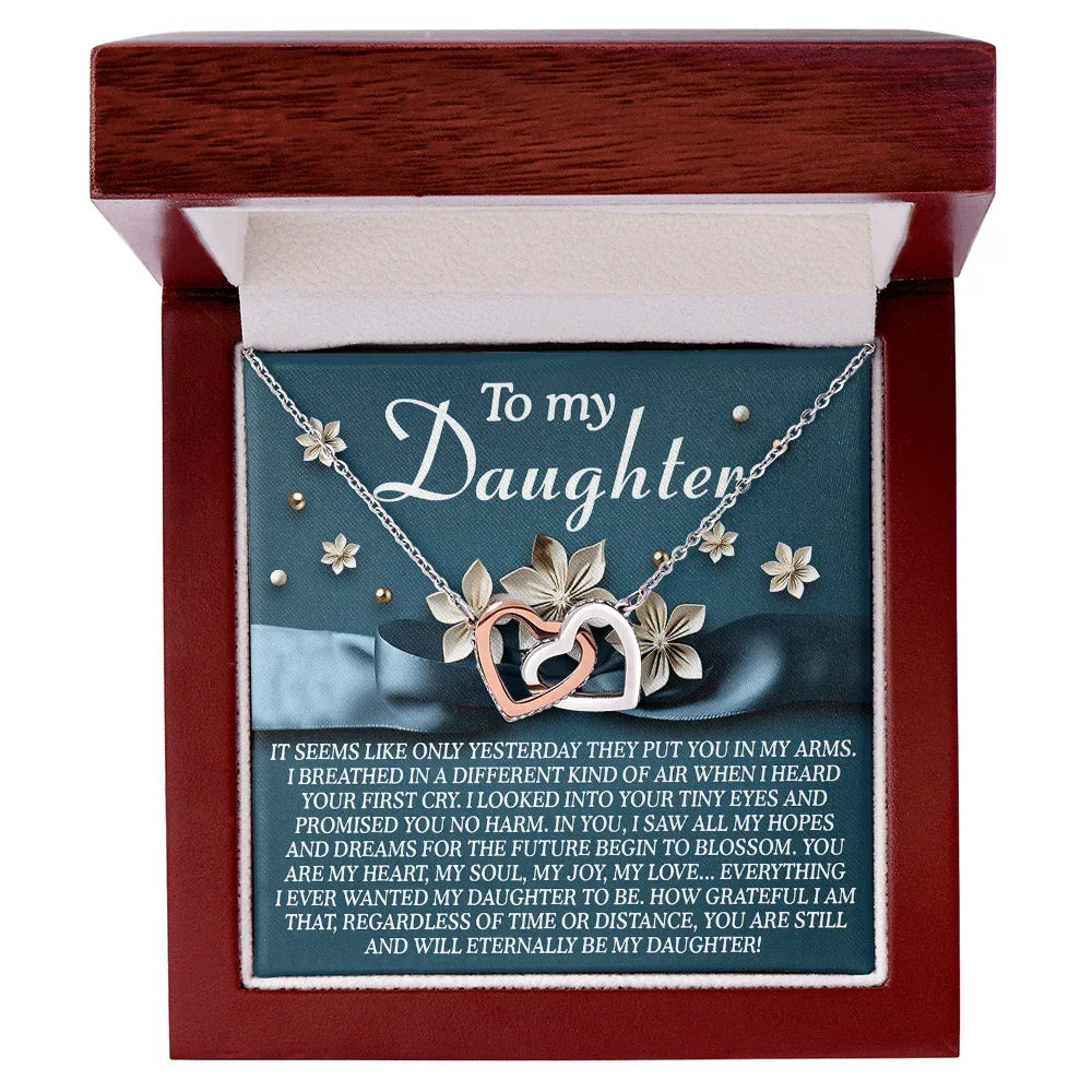 To My Daughter – You Are My Heart, My Soul, My Joy – Timeless Necklace Gift with Loving Message