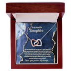 Daughter Inspirational - My Heart Walks with You - Interlocking Hearts Necklace
