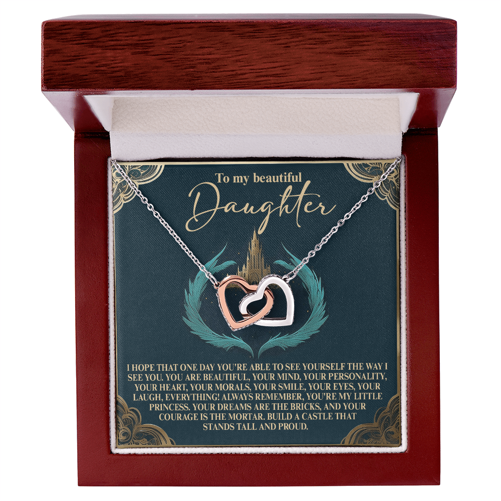 To My Beautiful Daughter – Build a Castle That Stands Tall and Proud – Fairytale-Inspired Necklace Gift from Mom - Mallard Moon Gift Shop
