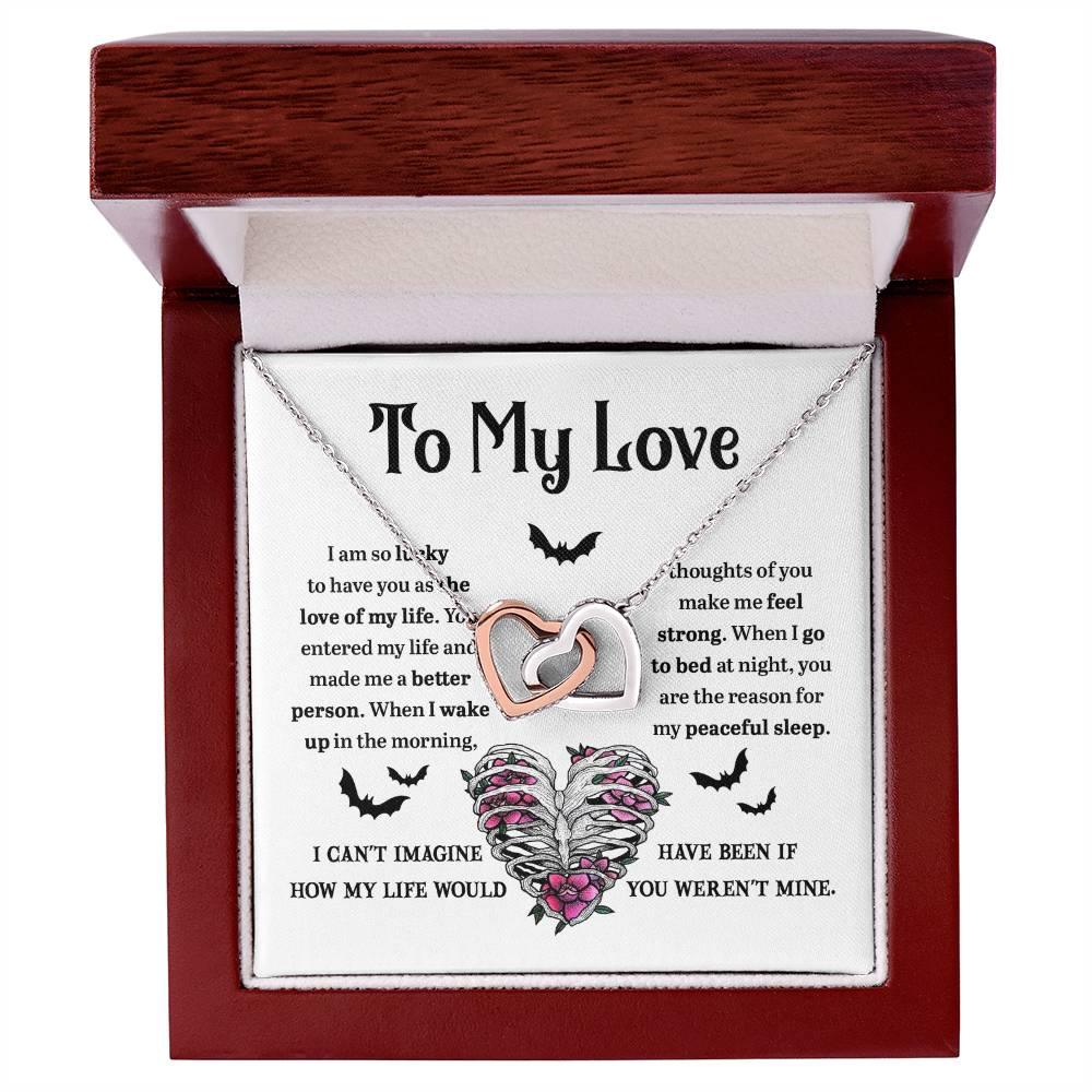 Soulmate - Better Person Halloween Interlocking Hearts Necklace - Mallard Moon Gift Shop