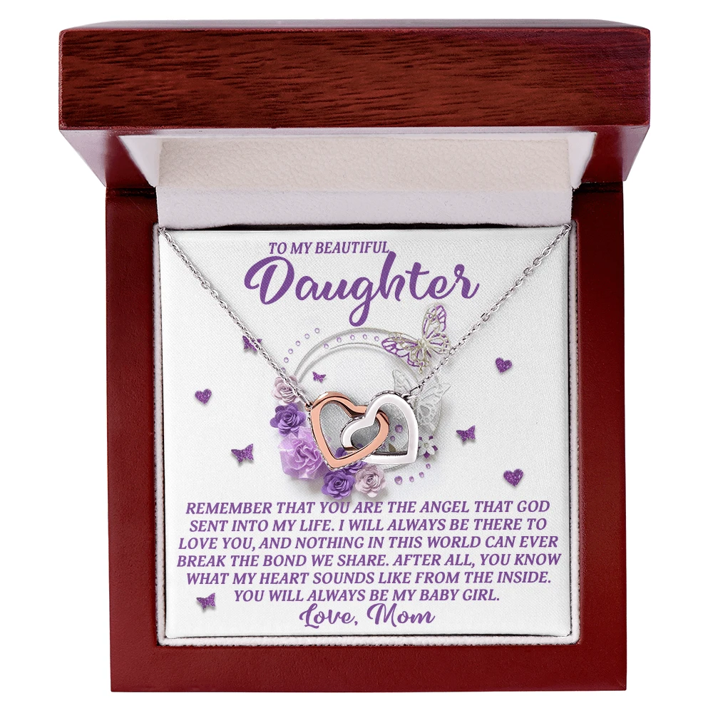 Daughter Gift from Mom – You Are the Angel God Sent Into My Life –Necklace With Message Card and Jewelry