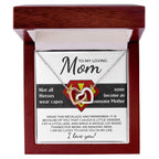 To My Amazing Super Mom Not All Heroes Wear Capes Interlocking Hearts Necklace