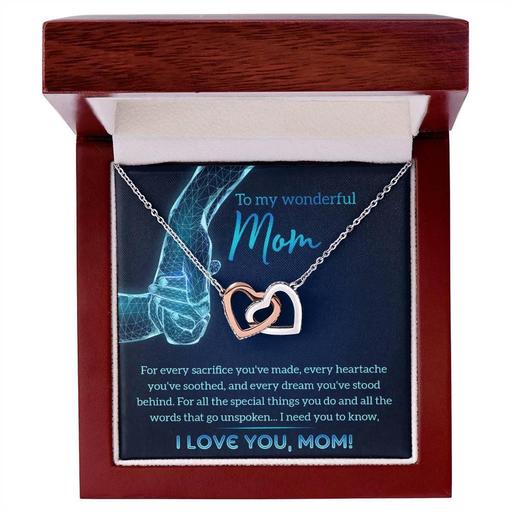 Gift for Mom You Stood Behind My Dreams Interlocking Hearts Necklace