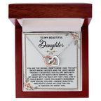 To My Beautiful Daughter - A Sentimental Gift of Love & Joy - Interlocking Hearts Necklace
