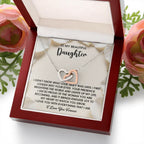 To My Beautiful Daughter – A Heartfelt Gift of Love & Pride- Interlocking Hearts Necklace