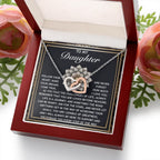 To My Daughter -A Gift of Love, Encouragement & Strength - Interlocking Hearts Necklace