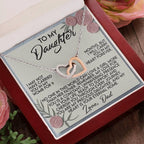 Daughter Gift from Dad - I Will Carry You in My Heart Forever - Interlocking Hearts Necklace