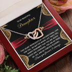 To My Beautiful Daughter - Unconditional Love - Interlocking Hearts Necklace