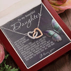 To My Beautiful Daughter - My Love Is Forever & Always - Interlocking Hearts Necklace