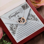 To My Beautiful Daughter - Forever My Friend - Interlocking Hearts Necklace