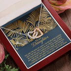 Gift for Daughter - I Will Always Be Your Biggest Cheerleader - Interlocking Hearts Necklace