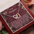 To My Daughter - Heartfelt Gift of Love & Pride - Interlocking Hearts Necklace
