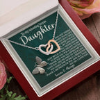 Bonus Daughter Gift - You Make the World a Brighter Place - Interlocking Hearts Necklace