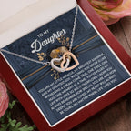 To My Daughter - Heartfelt Gift of Love & Encouragement Interlocking Hearts Necklace