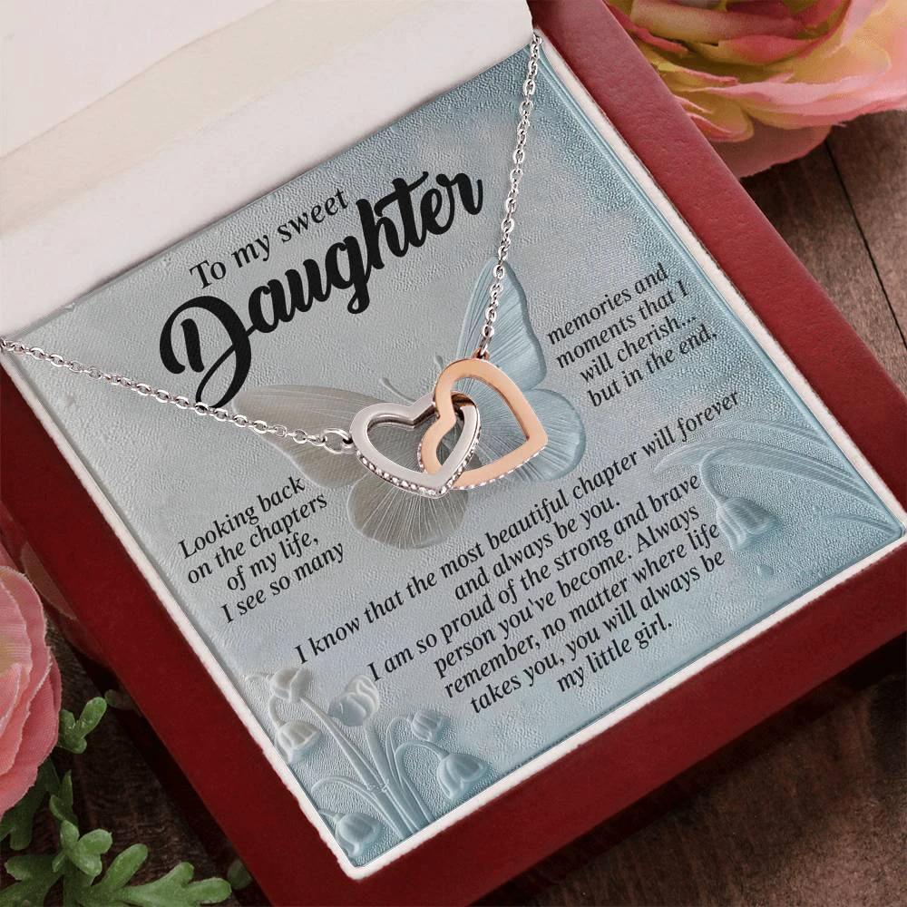 Gift for Daughter - The Most Beautiful Chapter in My Life Is You - Interlocking Hearts Necklace