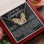 Gift for Daughter - No Matter Where Life Takes You, I’m Always Near - Interlocking Hearts Necklace