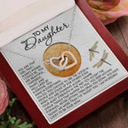 To My Daughter - Your Quiet Strength Inspires Me - Interlocking Hearts Necklace