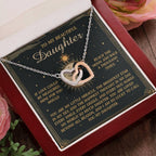To My Beautiful Daughter – A Gift as Infinite as the Stars & Moon - Interlocking Hearts Necklace
