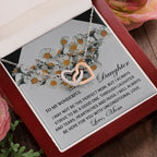 To My Wonderful Daughter - Unconditional Love from Mom - Interlocking Hearts Necklace